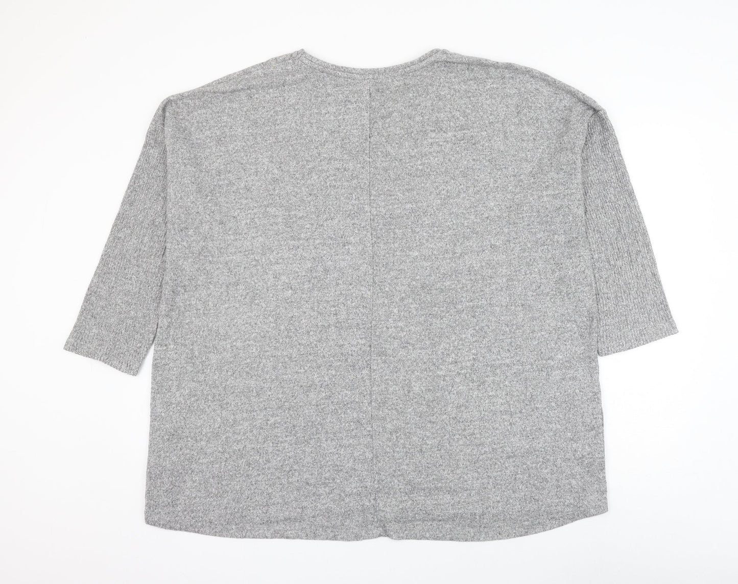 George Womens Grey Round Neck Viscose Pullover Jumper Size XL