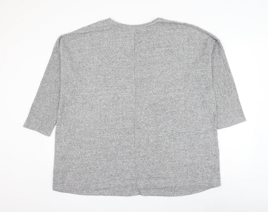 George Womens Grey Round Neck Viscose Pullover Jumper Size XL