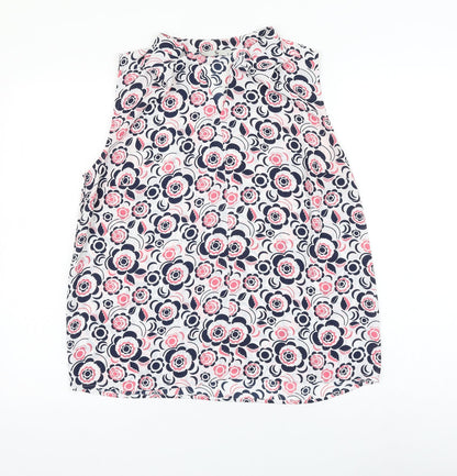 TU Womens Multicoloured Floral Polyester Basic Blouse Size 12 V-Neck