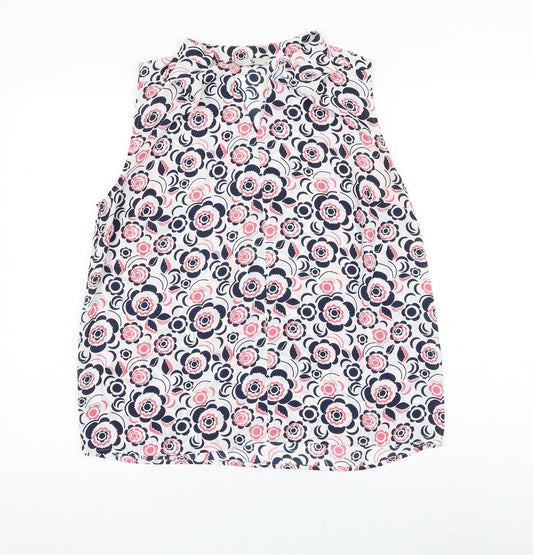 TU Womens Multicoloured Floral Polyester Basic Blouse Size 12 V-Neck