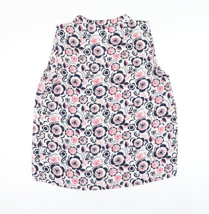 TU Womens Multicoloured Floral Polyester Basic Blouse Size 12 V-Neck