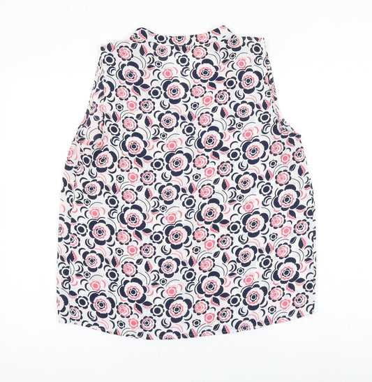 TU Womens Multicoloured Floral Polyester Basic Blouse Size 12 V-Neck