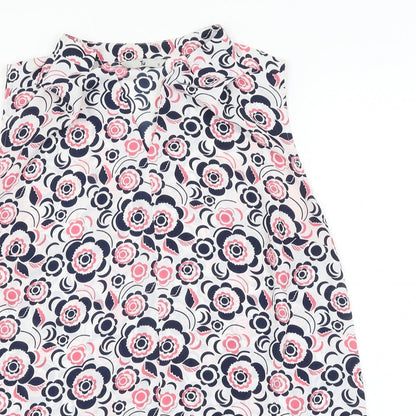 TU Womens Multicoloured Floral Polyester Basic Blouse Size 12 V-Neck