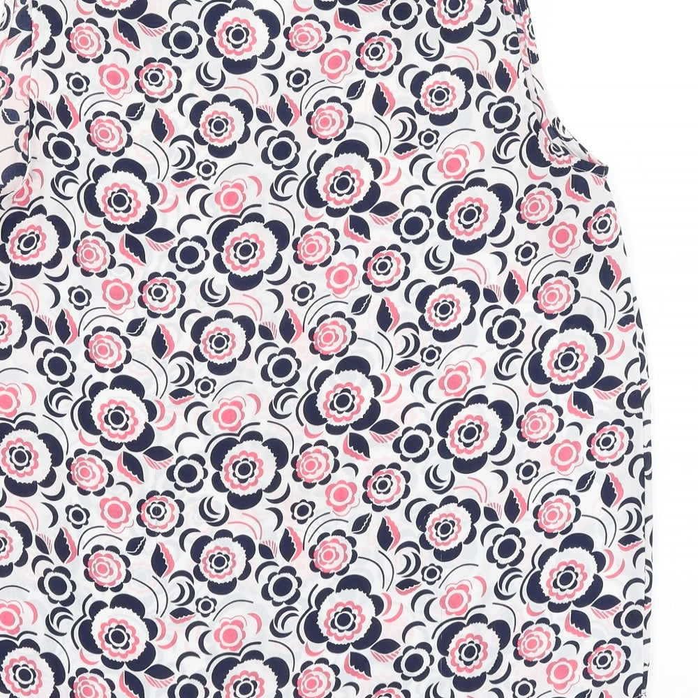 TU Womens Multicoloured Floral Polyester Basic Blouse Size 12 V-Neck