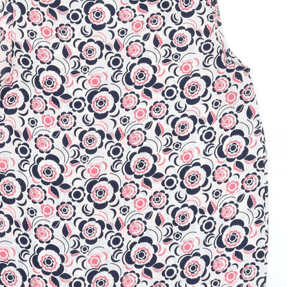 TU Womens Multicoloured Floral Polyester Basic Blouse Size 12 V-Neck