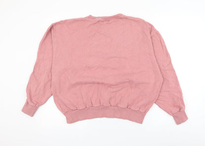 River Island Womens Pink Cotton Pullover Sweatshirt Size S Pullover - RI Country Club