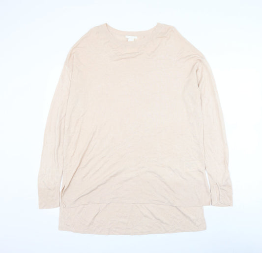 H&M Mens Pink Round Neck Acrylic Pullover Jumper Size L