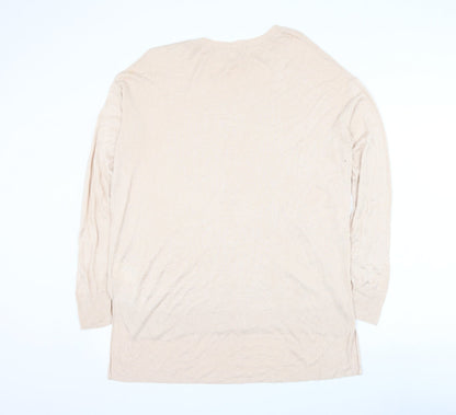 H&M Mens Pink Round Neck Acrylic Pullover Jumper Size L