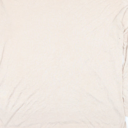 H&M Mens Pink Round Neck Acrylic Pullover Jumper Size L