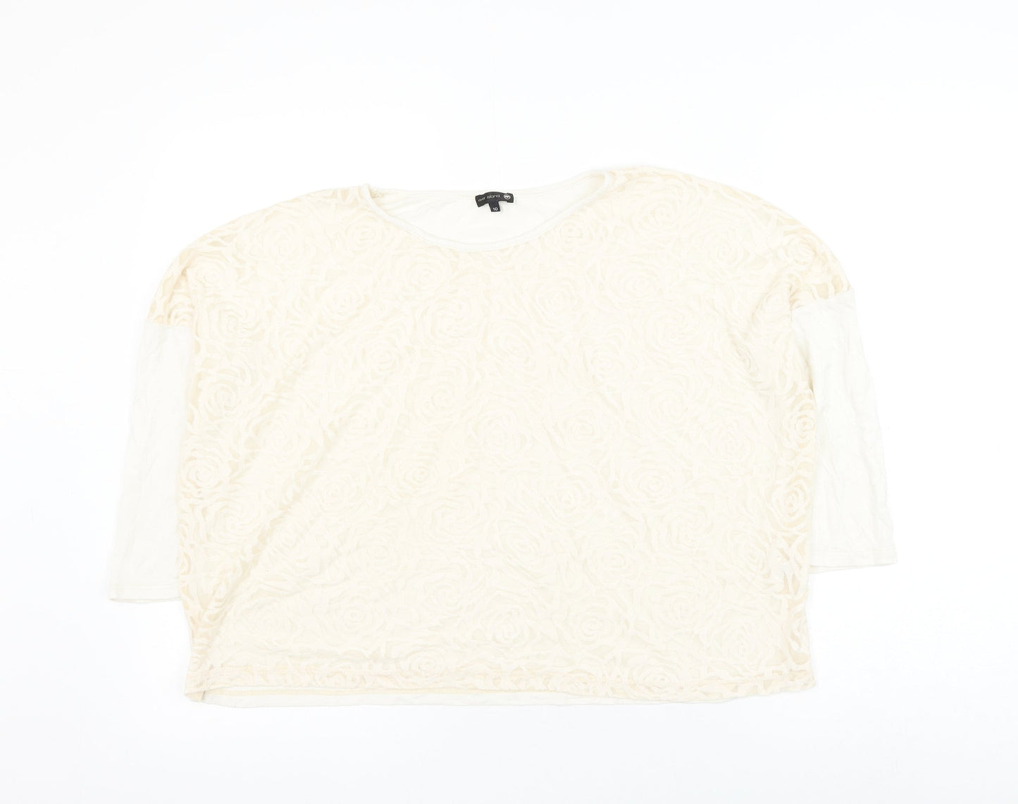 Womens UK Size 10 River Island Ivory Basic Blouse