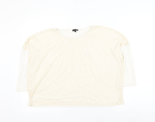 Womens UK Size 10 River Island Ivory Basic Blouse