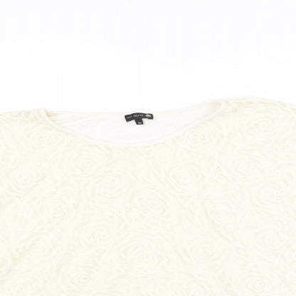 Womens UK Size 10 River Island Ivory Basic Blouse