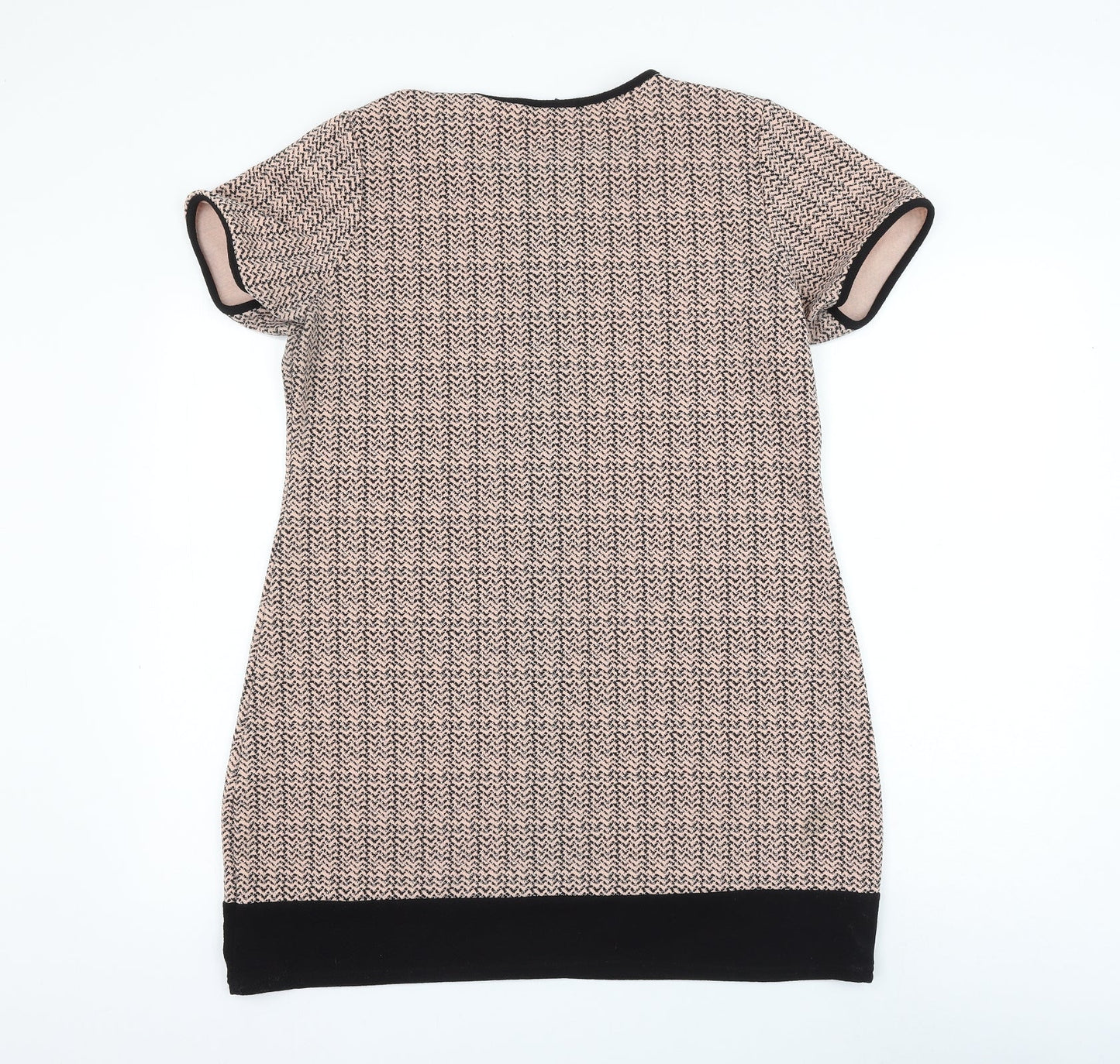 Mandi Womens Pink Geometric Polyester Shift Size 14 Round Neck Pullover