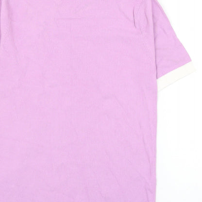 Eternal Womens Pink Nylon Basic Blouse Size 10 Round Neck - Flower