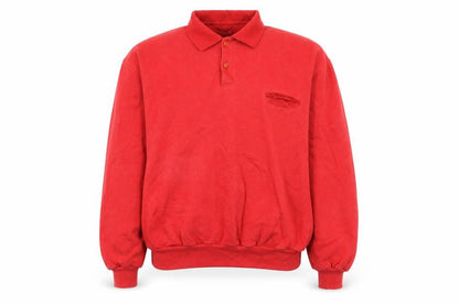 Style File Womens Red Cotton Pullover Sweatshirt Size 10 Button