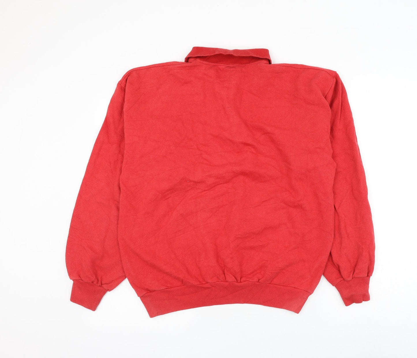 Style File Womens Red Cotton Pullover Sweatshirt Size 10 Button