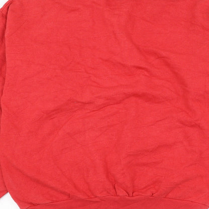 Style File Womens Red Cotton Pullover Sweatshirt Size 10 Button