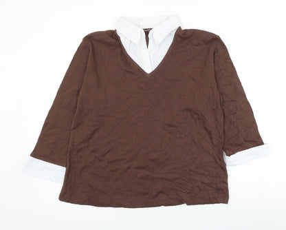 Womens UK Size 14 Sarah Hamilton Brown Pullover Jumper