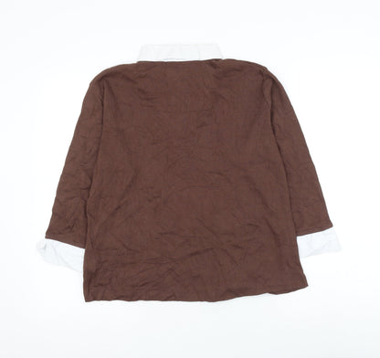 Womens UK Size 14 Sarah Hamilton Brown Pullover Jumper