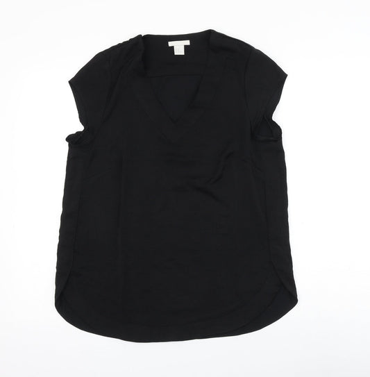 Womens UK Size 12 H&M Black Basic Blouse