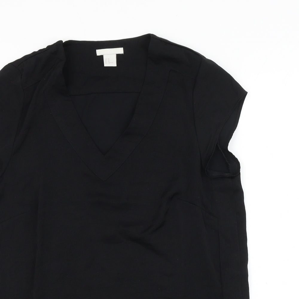 Womens UK Size 12 H&M Black Basic Blouse