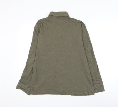 Womens UK Size 10 Dorothy Perkins Green Basic Button-Up