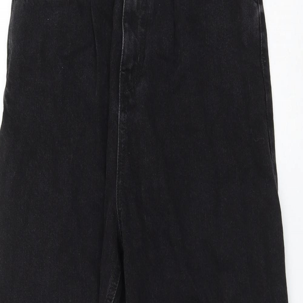 Zara Womens Black Cotton Straight Jeans Size 6 L26 in Regular Zip