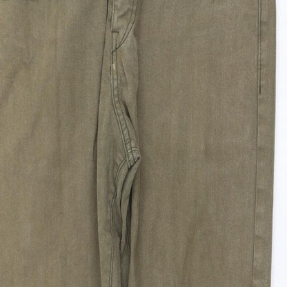 H&M Womens Green Cotton Straight Jeans Size 36 in L31 in Regular Zip