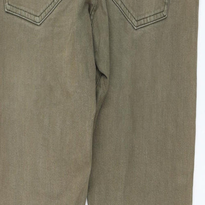 H&M Womens Green Cotton Straight Jeans Size 36 in L31 in Regular Zip