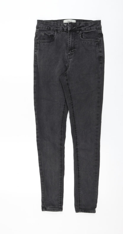 Primark Womens Grey Cotton Skinny Jeans Size 8 L28 in Regular Zip