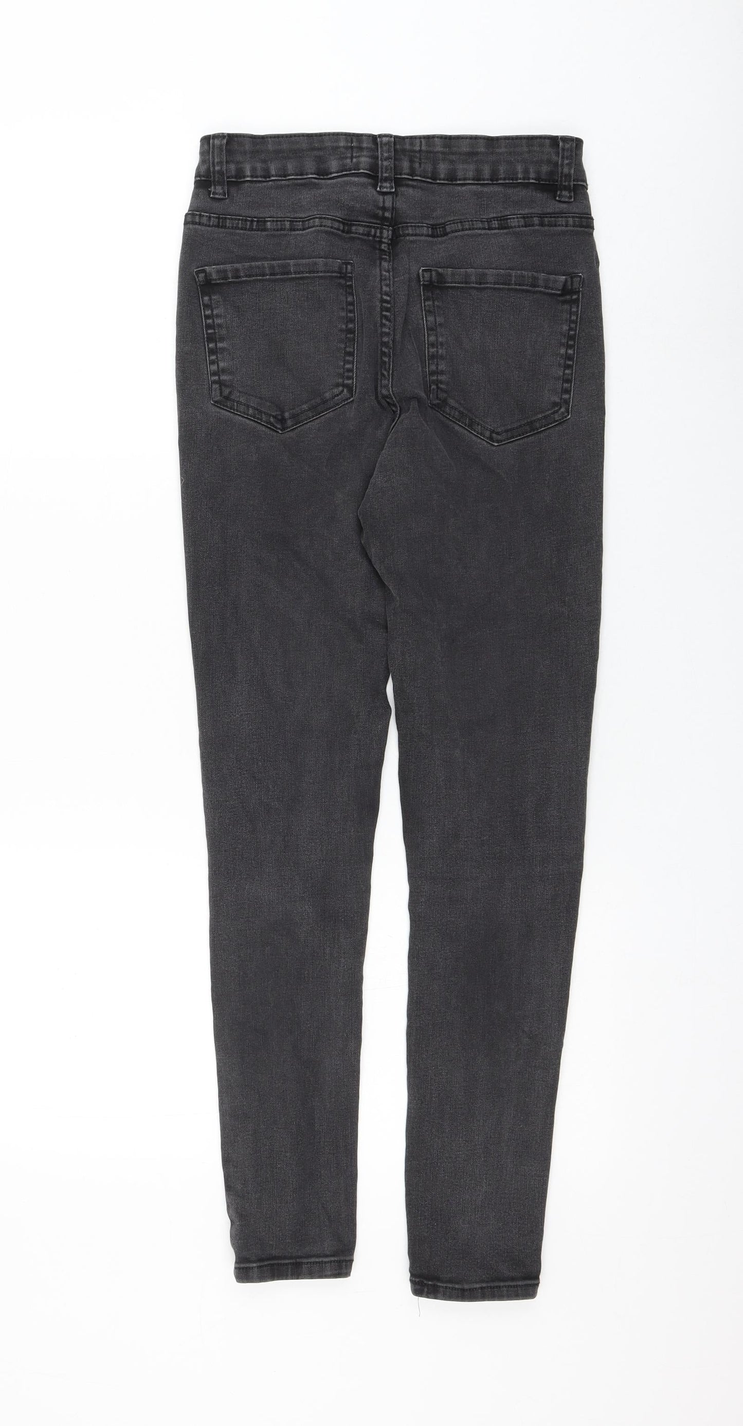 Primark Womens Grey Cotton Skinny Jeans Size 8 L28 in Regular Zip