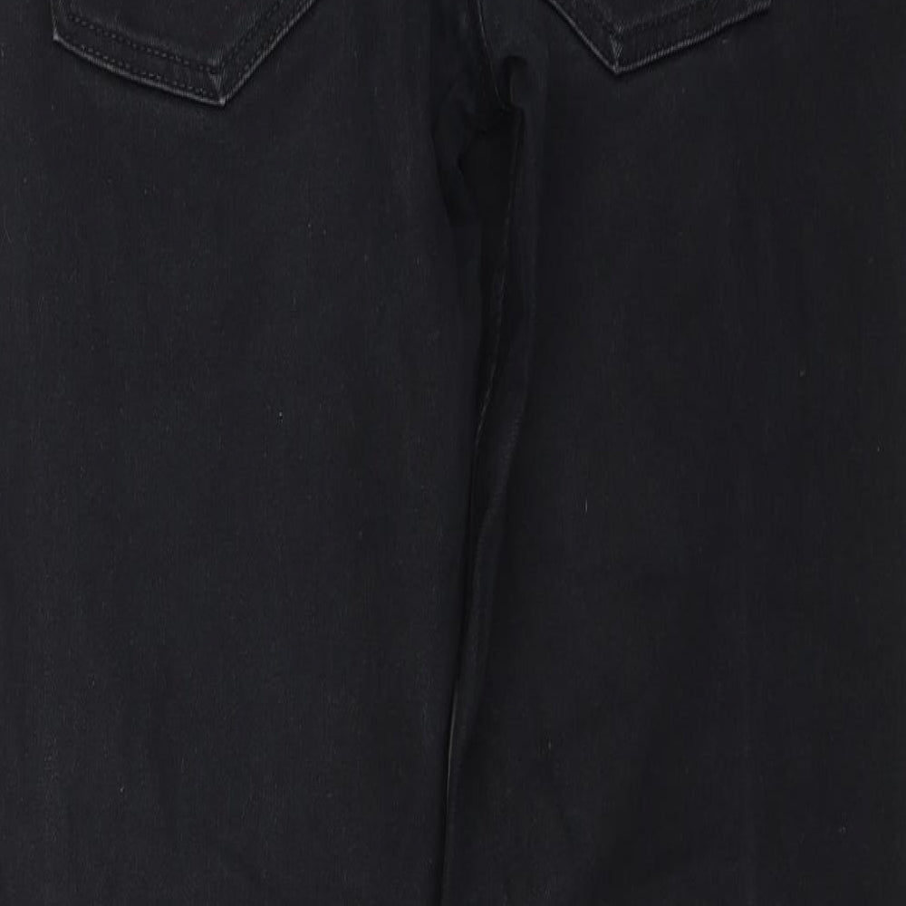 NEXT Womens Black Cotton Straight Jeans Size 30 in L31 in Regular Zip