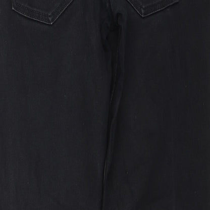 NEXT Womens Black Cotton Straight Jeans Size 30 in L31 in Regular Zip