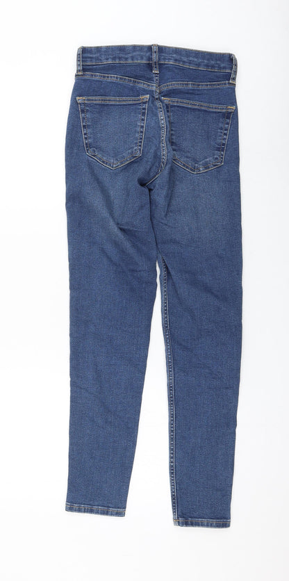 Topshop Womens Blue Cotton Skinny Jeans Size 25 in L32 in Regular Zip