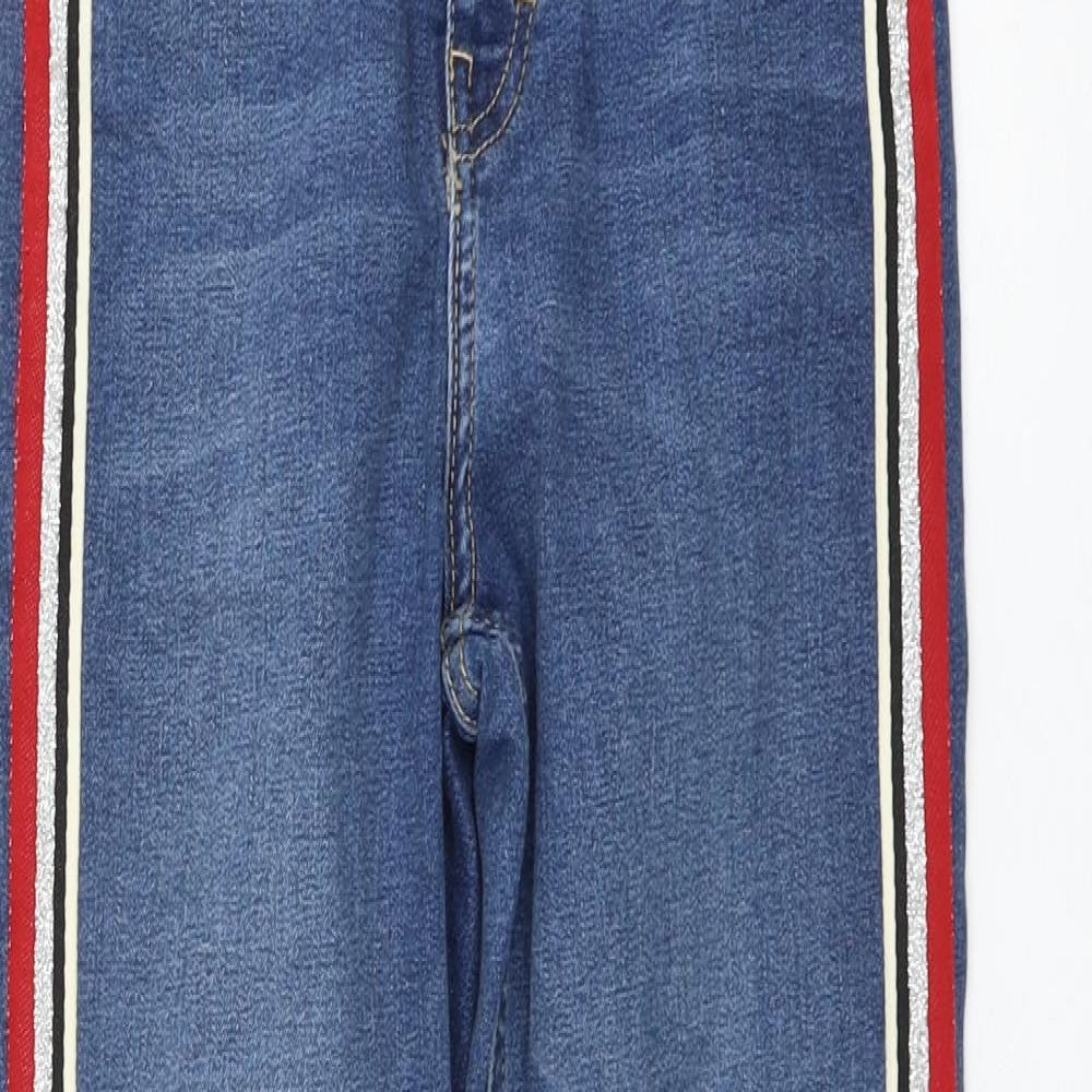 Topshop Womens Blue Cotton Skinny Jeans Size 25 in L32 in Regular Zip