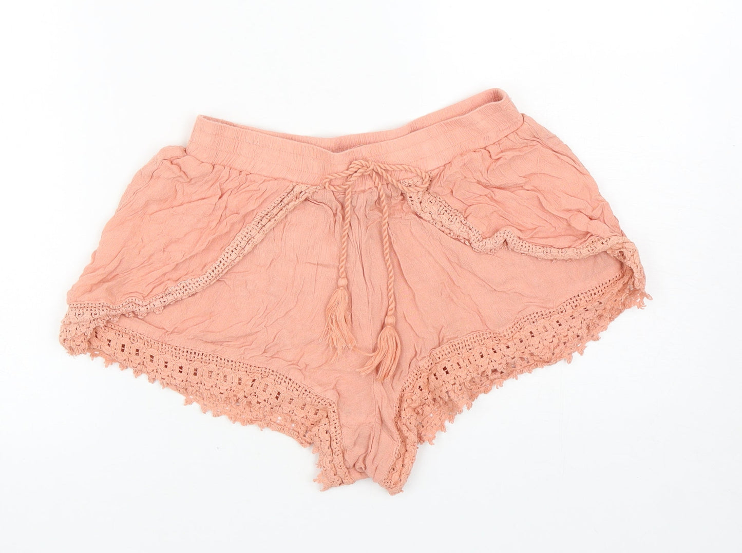 Atmospheere Womens Orange Viscose Sweat Shorts Size 8 L3 in Regular Drawstring