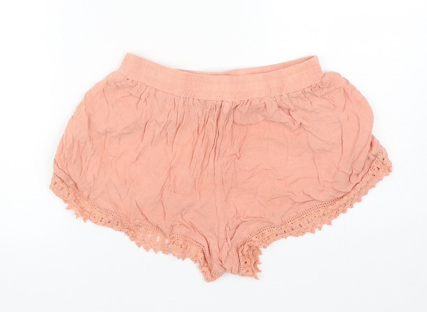 Atmospheere Womens Orange Viscose Sweat Shorts Size 8 L3 in Regular Drawstring