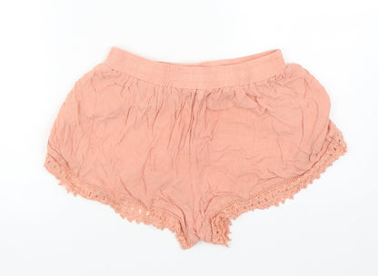 Atmospheere Womens Orange Viscose Sweat Shorts Size 8 L3 in Regular Drawstring