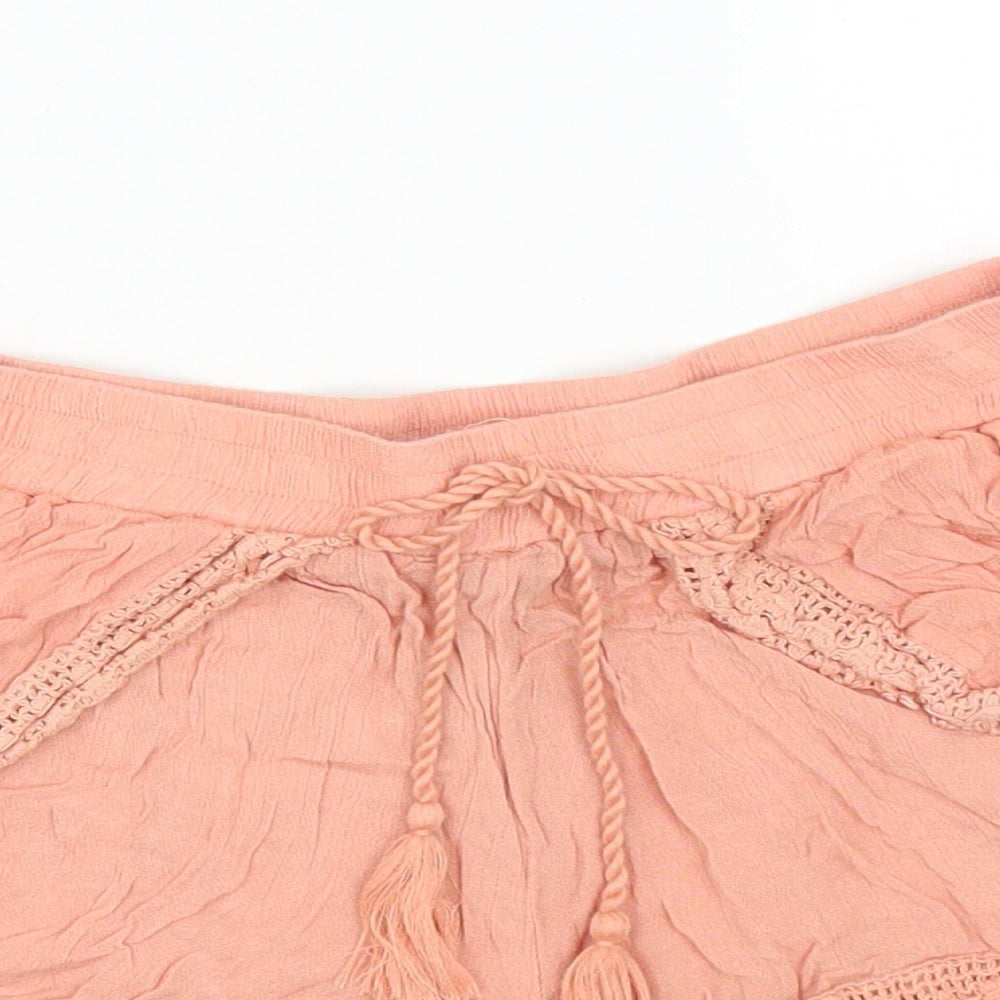 Atmospheere Womens Orange Viscose Sweat Shorts Size 8 L3 in Regular Drawstring
