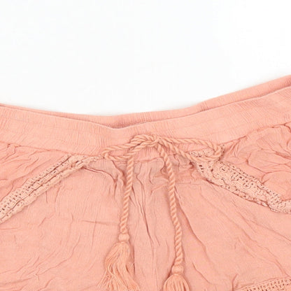 Atmospheere Womens Orange Viscose Sweat Shorts Size 8 L3 in Regular Drawstring