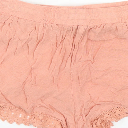 Atmospheere Womens Orange Viscose Sweat Shorts Size 8 L3 in Regular Drawstring
