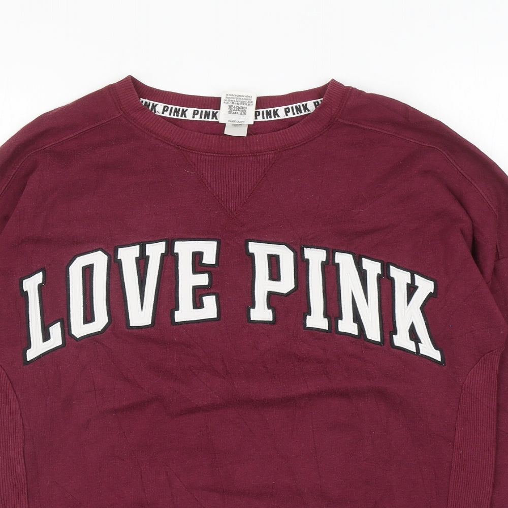 Victorias Secret Womens Red Cotton Pullover Sweatshirt Size XS Pullover - Love Pink