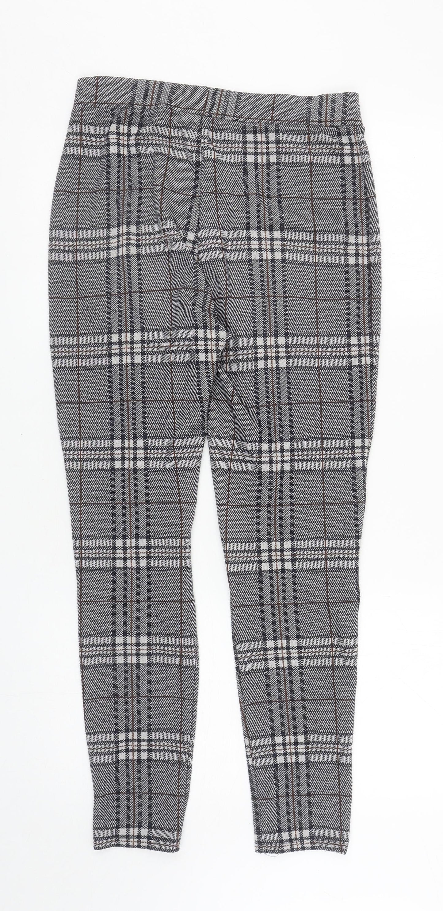 TU Womens Grey Plaid Polyester Capri Leggings Size 8 L26.5 in