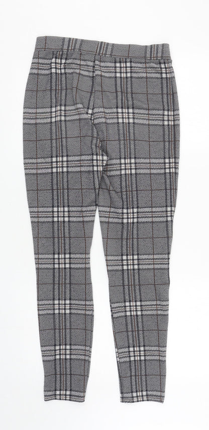 TU Womens Grey Plaid Polyester Capri Leggings Size 8 L26.5 in