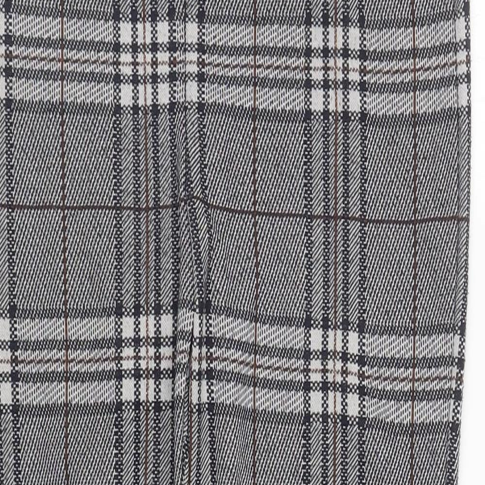 TU Womens Grey Plaid Polyester Capri Leggings Size 8 L26.5 in