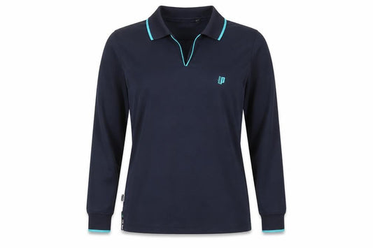 Prince Womens Blue Polyester Pullover Casual Size XL Collared Pullover