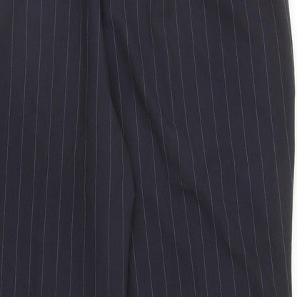 Bonmarché Womens Blue Striped Polyester Dress Pants Trousers Size 16 L24 in Regular