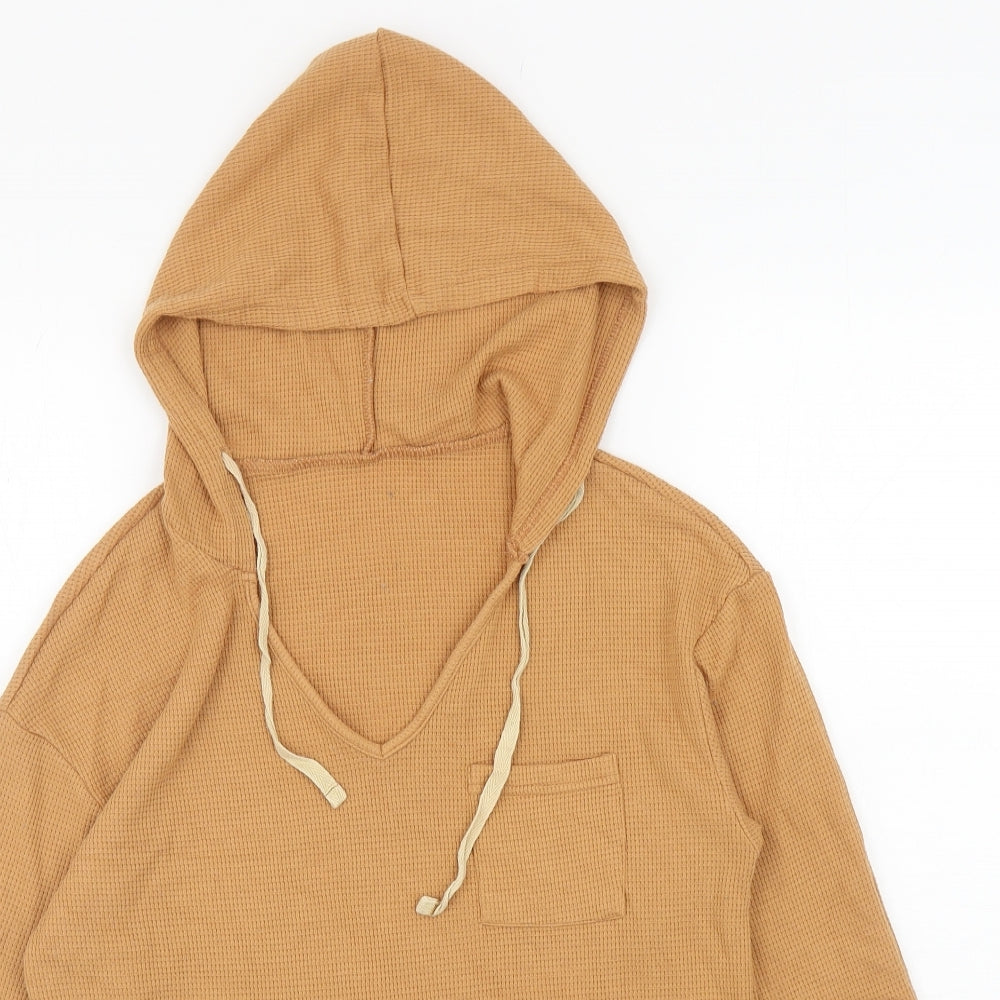 SheIn Womens Yellow Viscose Pullover Hoodie Size M Pullover