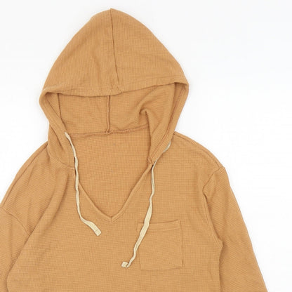 SheIn Womens Yellow Viscose Pullover Hoodie Size M Pullover