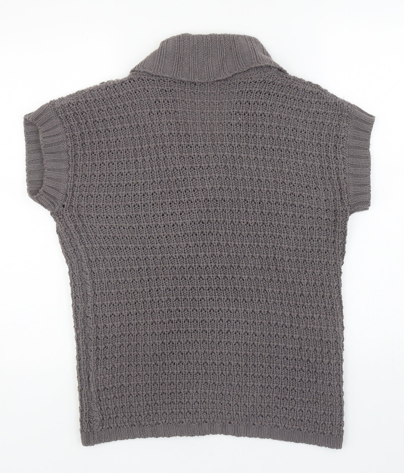 C.M.D Womens Grey V-Neck Acrylic Cardigan Jumper Size M